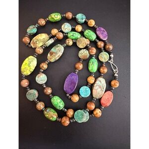 Jay King Necklace Mine Finds Stone Sterling Silver DTR 40"